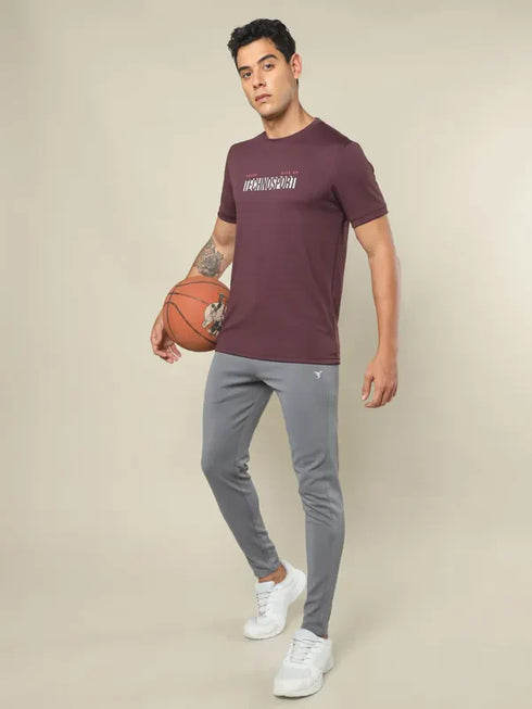 Men Printed Regular Fit Crew Neck T-shirt with TECHNO COOL+