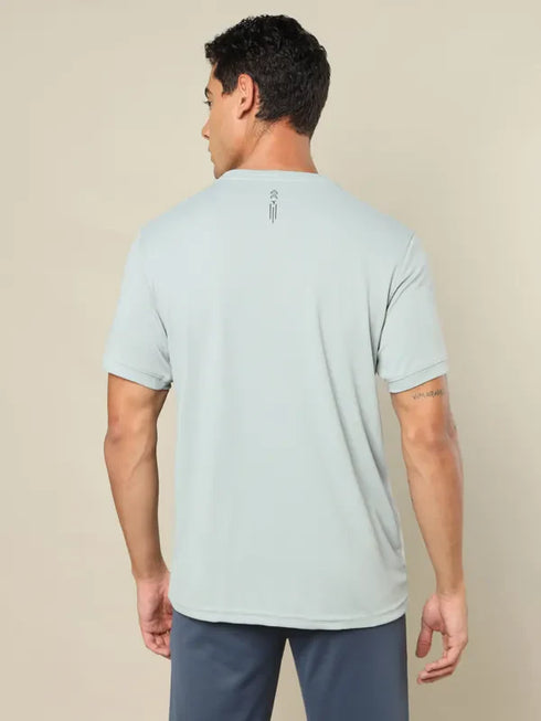 Men Printed Regular Fit Crew Neck T-shirt with TECHNO COOL+
