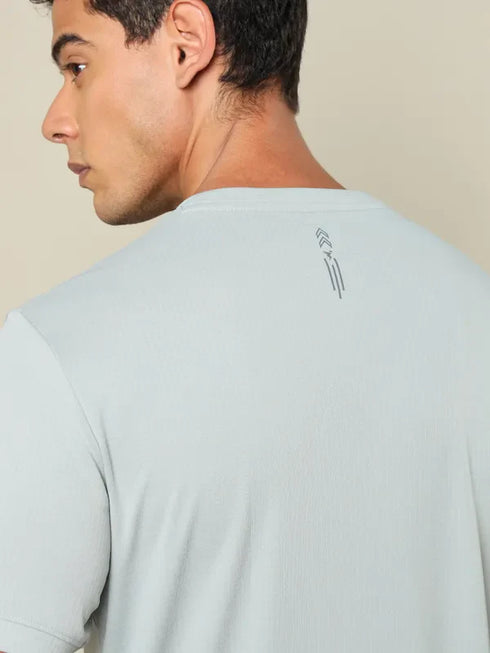 Men Printed Regular Fit Crew Neck T-shirt with TECHNO COOL+