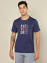 Men Printed Regular Fit Crew Neck T-shirt with TECHNO COOL+