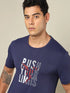 Men Printed Regular Fit Crew Neck T-shirt with TECHNO COOL+
