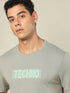 Men Printed Regular Fit Crew Neck T-shirt with TECHNO COOL+