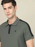 Men Colorblock Slim Fit Polo T-shirt with MATPIQ