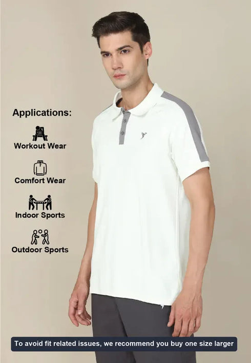 Men Colorblock Slim Fit Polo T-shirt with MATPIQ