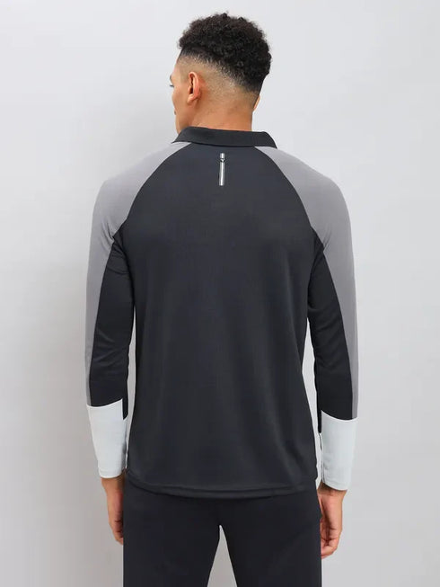 Men Colorblock Slim Fit Polo T-shirt with TECHNO COOL+