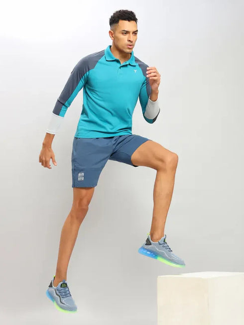 Men Colorblock Slim Fit Polo T-shirt with TECHNO COOL+