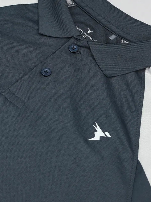 Men Colorblock Slim Fit Polo T-shirt with TECHNO COOL+
