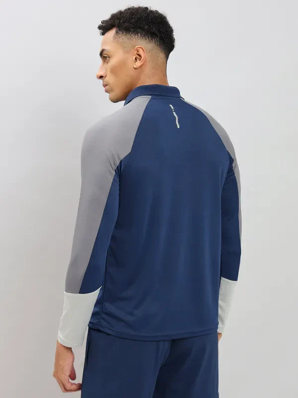 Men Colorblock Slim Fit Polo T-shirt with TECHNO COOL+