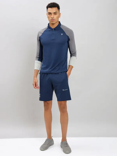 Men Colorblock Slim Fit Polo T-shirt with TECHNO COOL+
