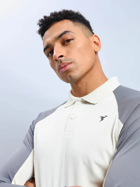 Men Colorblock Slim Fit Polo T-shirt with TECHNO COOL+