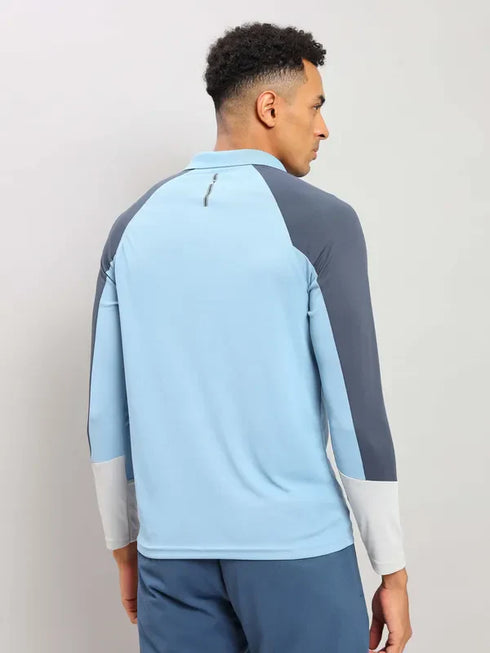Men Colorblock Slim Fit Polo T-shirt with TECHNO COOL+