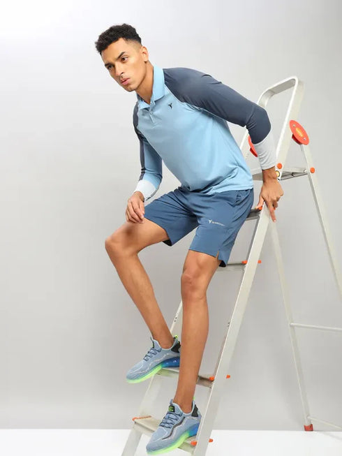 Men Colorblock Slim Fit Polo T-shirt with TECHNO COOL+