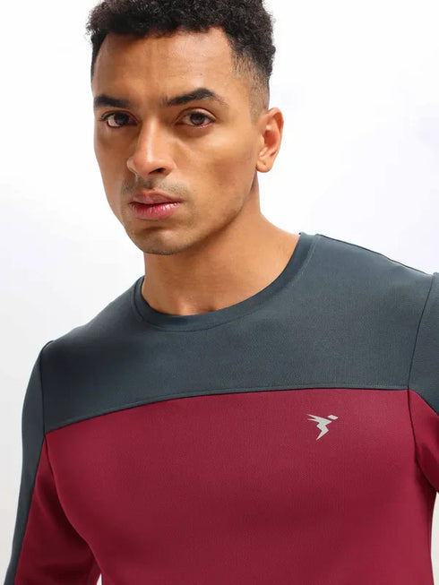Men Colorblock Slim Fit Crew Neck T-shirt with TECHNO COOL+