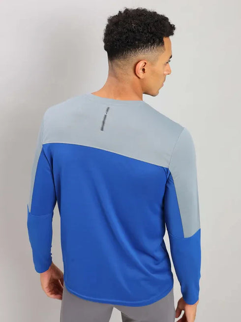Men Colorblock Slim Fit Crew Neck T-shirt with TECHNO COOL+