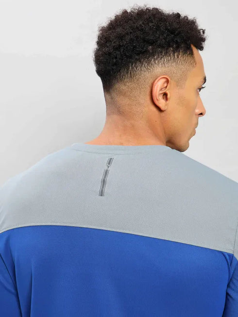Men Colorblock Slim Fit Crew Neck T-shirt with TECHNO COOL+