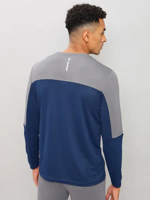 Men Colorblock Slim Fit Crew Neck T-shirt with TECHNO COOL+