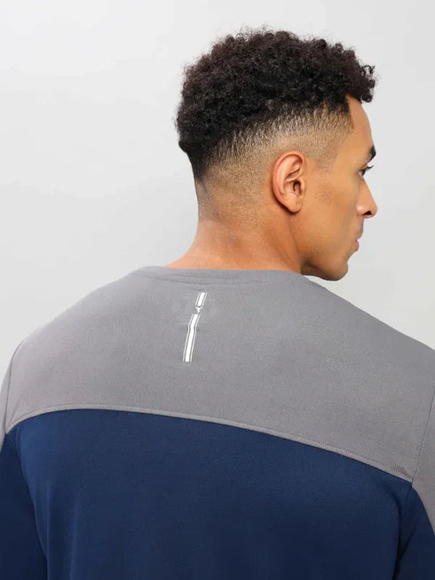 Men Colorblock Slim Fit Crew Neck T-shirt with TECHNO COOL+