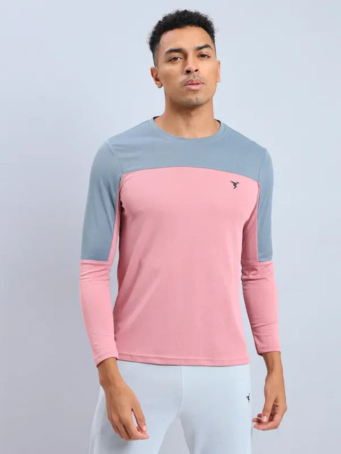 Men Colorblock Slim Fit Crew Neck T-shirt with TECHNO COOL+