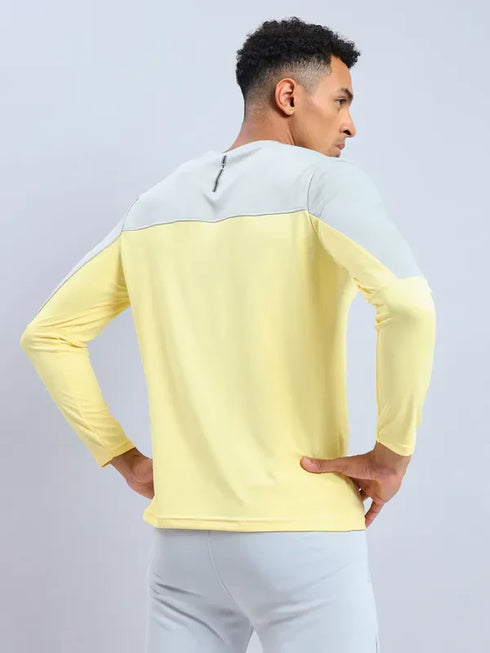Men Colorblock Slim Fit Crew Neck T-shirt with TECHNO COOL+