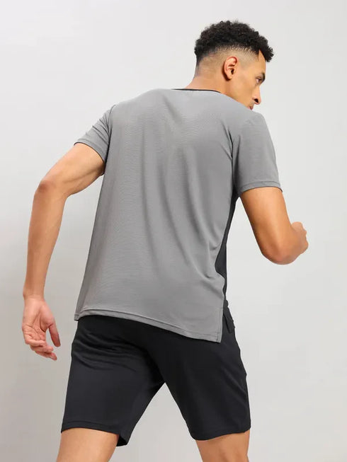 Men Solid Slim Fit Crew Neck T-shirt with ELASTO PLUS
