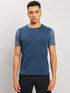 Men Solid Slim Fit Crew Neck T-shirt with ELASTO PLUS