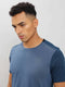 Men Solid Slim Fit Crew Neck T-shirt with ELASTO PLUS