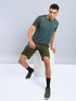 Men Solid Slim Fit Crew Neck T-shirt with ELASTO PLUS