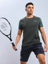 Men Solid Slim Fit Crew Neck T-shirt with ELASTO PLUS