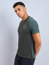 Men Solid Slim Fit Crew Neck T-shirt with ELASTO PLUS