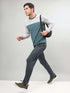 Men Colorblock Slim Fit Crew Neck T-shirt with MATPIQ