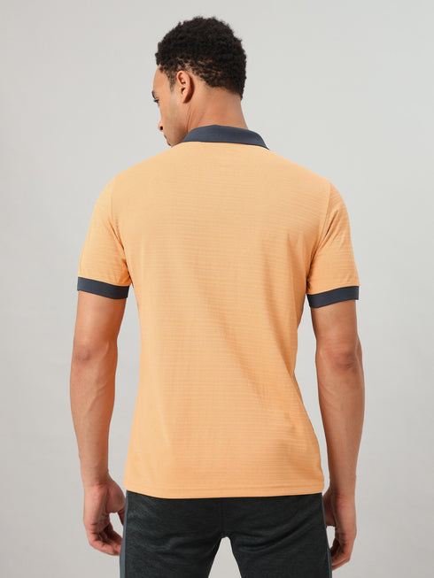Men Solid Slim Fit Polo Sports T-shirt with MATPIQ