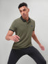 Men Solid Slim Fit Polo Sports T-shirt with MATPIQ