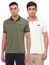 Men Solid Slim Fit Polo Sports T-shirt with MATPIQ (Pack of 2)