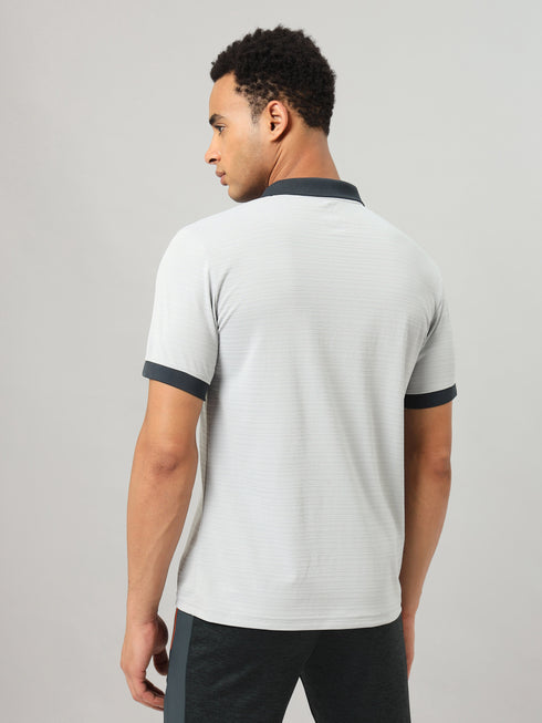 Men Solid Slim Fit Polo Sports T-shirt with MATPIQ