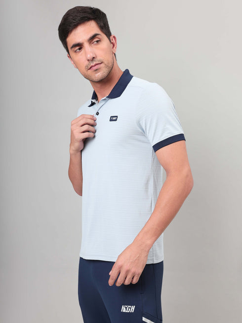 Men Solid Slim Fit Polo Sports T-shirt with MATPIQ
