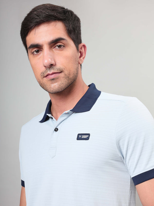 Men Solid Slim Fit Polo Sports T-shirt with MATPIQ