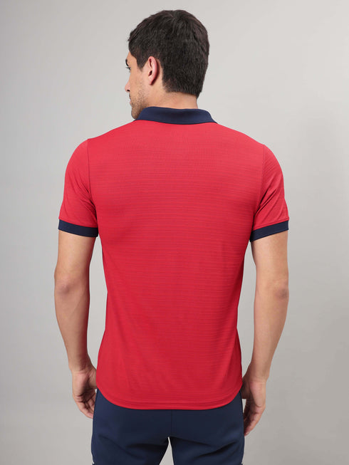 Men Solid Slim Fit Polo Sports T-shirt with MATPIQ