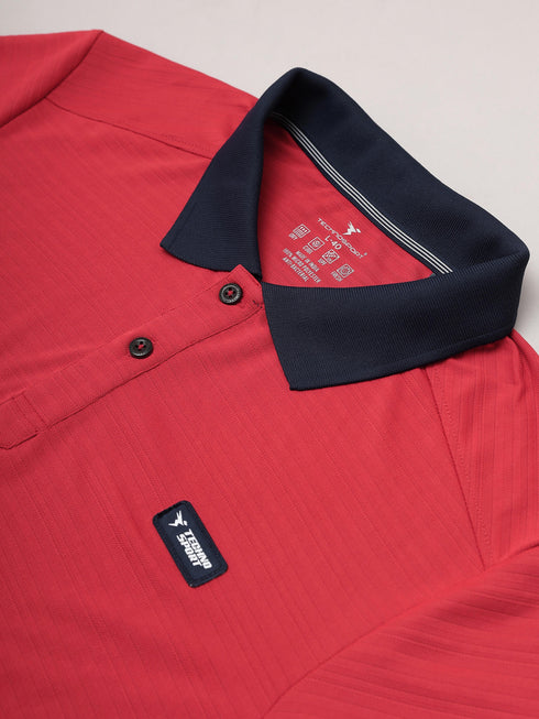 Men Solid Slim Fit Polo Sports T-shirt with MATPIQ
