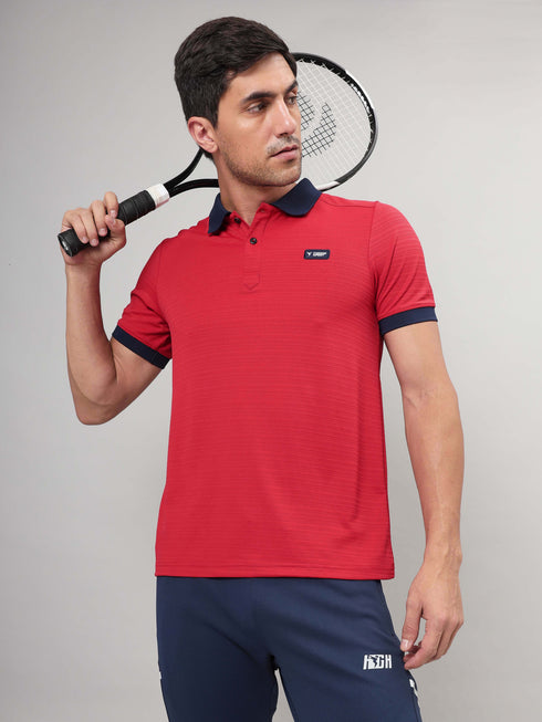 Men Solid Slim Fit Polo Sports T-shirt with MATPIQ (Pack of 2)