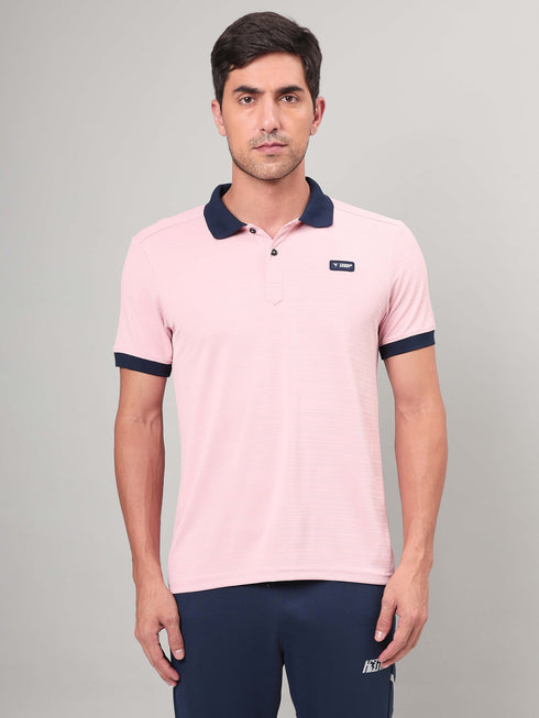 Men Solid Slim Fit Polo Sports T-shirt with MATPIQ