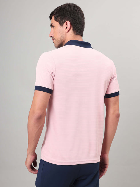 Men Solid Slim Fit Polo Sports T-shirt with MATPIQ