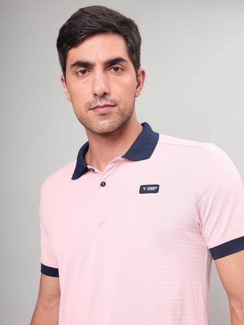 Men Solid Slim Fit Polo Sports T-shirt with MATPIQ