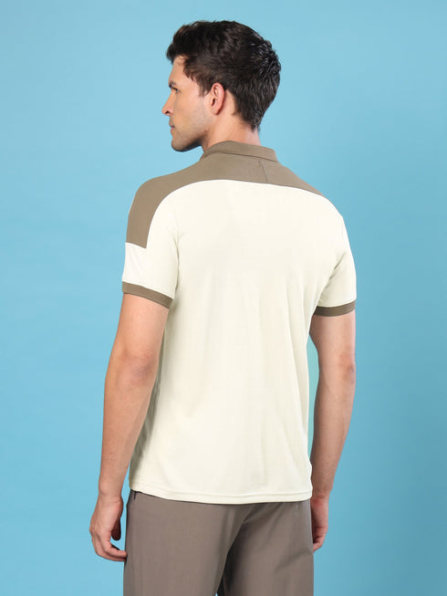 Men Colorblock Slim Fit Polo Sports T-shirt with DOUBLE COOL