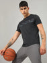 Men Printed Slim Fit Crew Neck T-shirt with TECHNO COOL+