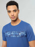 Men Printed Slim Fit Crew Neck T-shirt with TECHNO COOL+