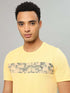 Men Printed Slim Fit Crew Neck T-shirt with TECHNO COOL+