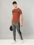 Men Printed Slim Fit Crew Neck T-shirt with TECHNO COOL+