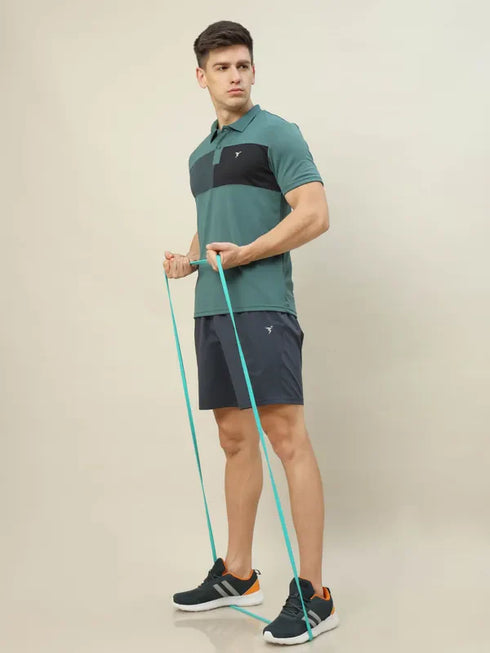 Men Colorblock Slim Fit Polo T-shirt with TECHNO COOL+