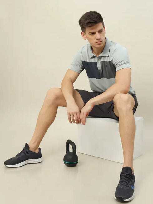 Men Colorblock Slim Fit Polo T-shirt with TECHNO COOL+