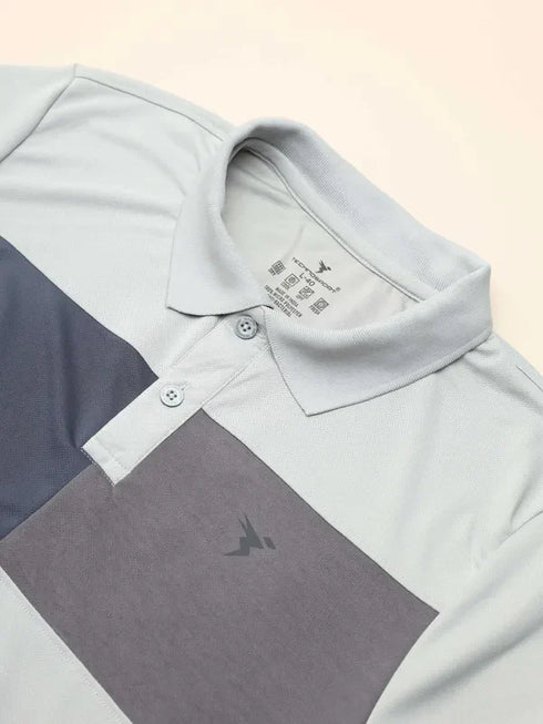 Men Colorblock Slim Fit Polo T-shirt with TECHNO COOL+